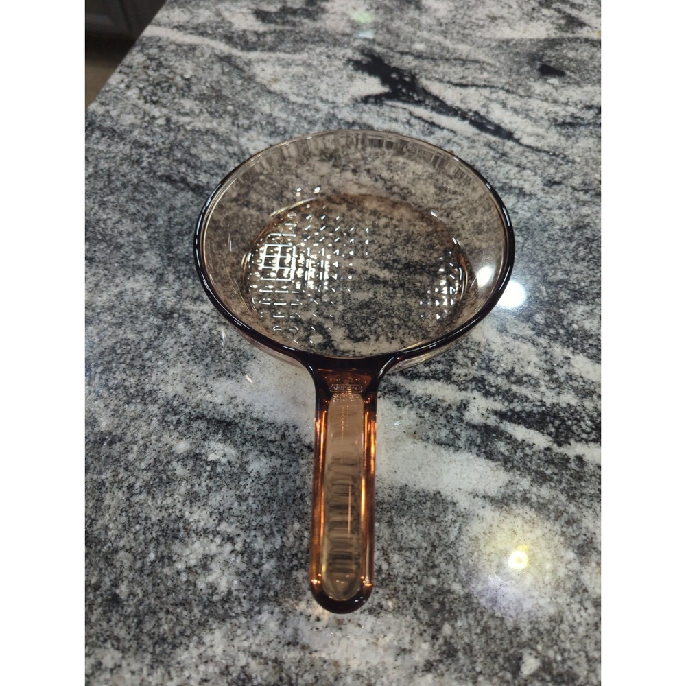 Vintage Vision Corning Ware Amber 7'' Waffle Bottom Fry Pan Skillet
